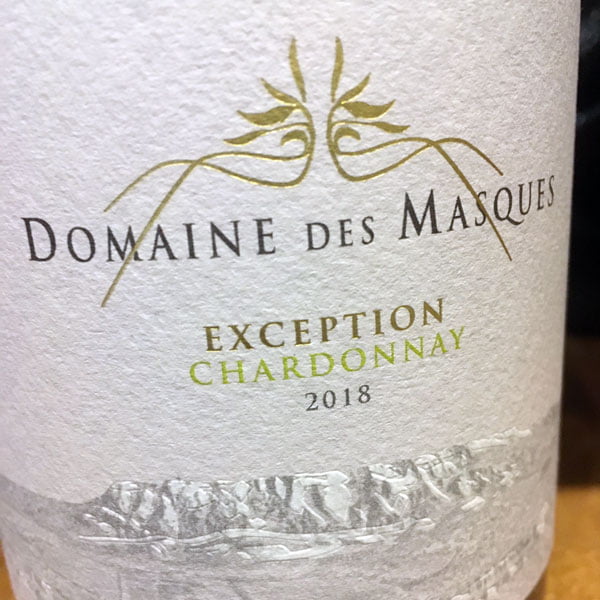 DOMAINE DES MASQUES, Exception chardonnay 2023
